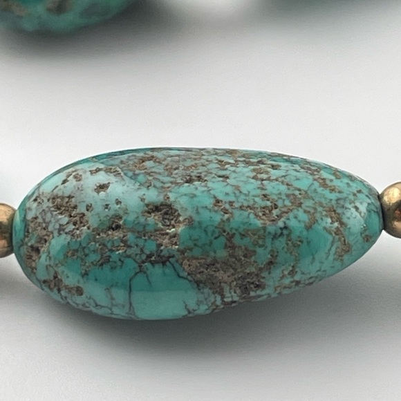 Chunky statement Authentic turquoise boho necklace, 32”​​​​​​​​​​​​​ - Picture 4 of 11